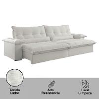 Sofá Vega 02 Módulos De 80cm Br 25cm Meu Sofá Online A302 Linho Branco - 6