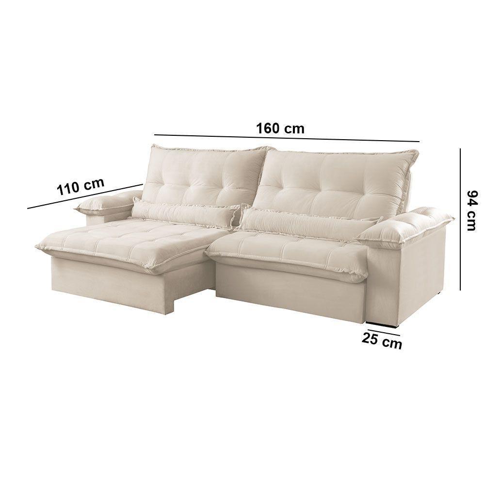 Sofá Vega 02 Módulos De 80cm Br 25cm Meu Sofá Online A294 Linho Creme - 6