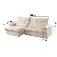 Sofá Vega 02 Módulos De 80cm Br 25cm Meu Sofá Online A294 Linho Creme - 6