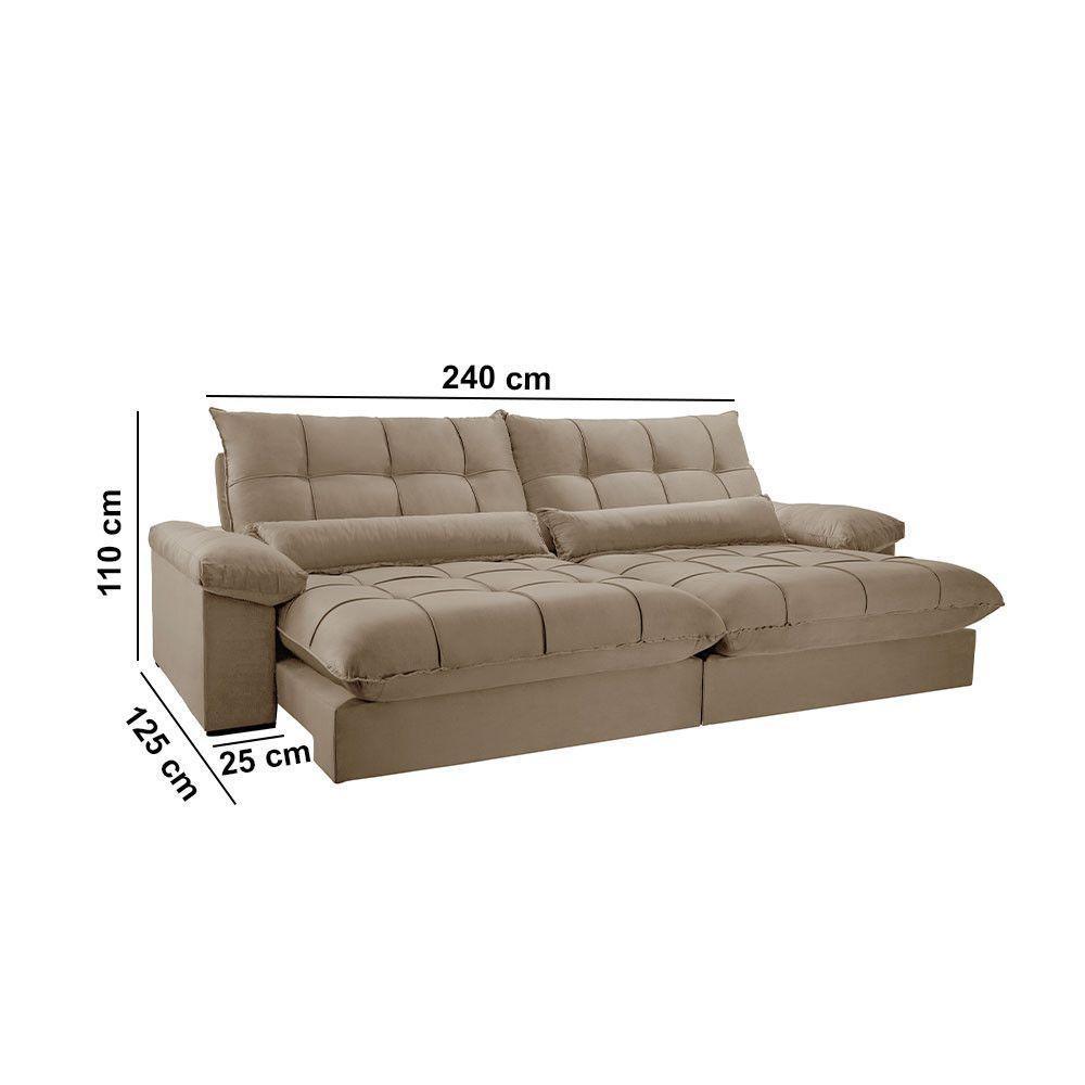 Sofá Liz 02 Módulos De 120cm Br 25cm Meu Sofá Online A226 Linho Bege - 5