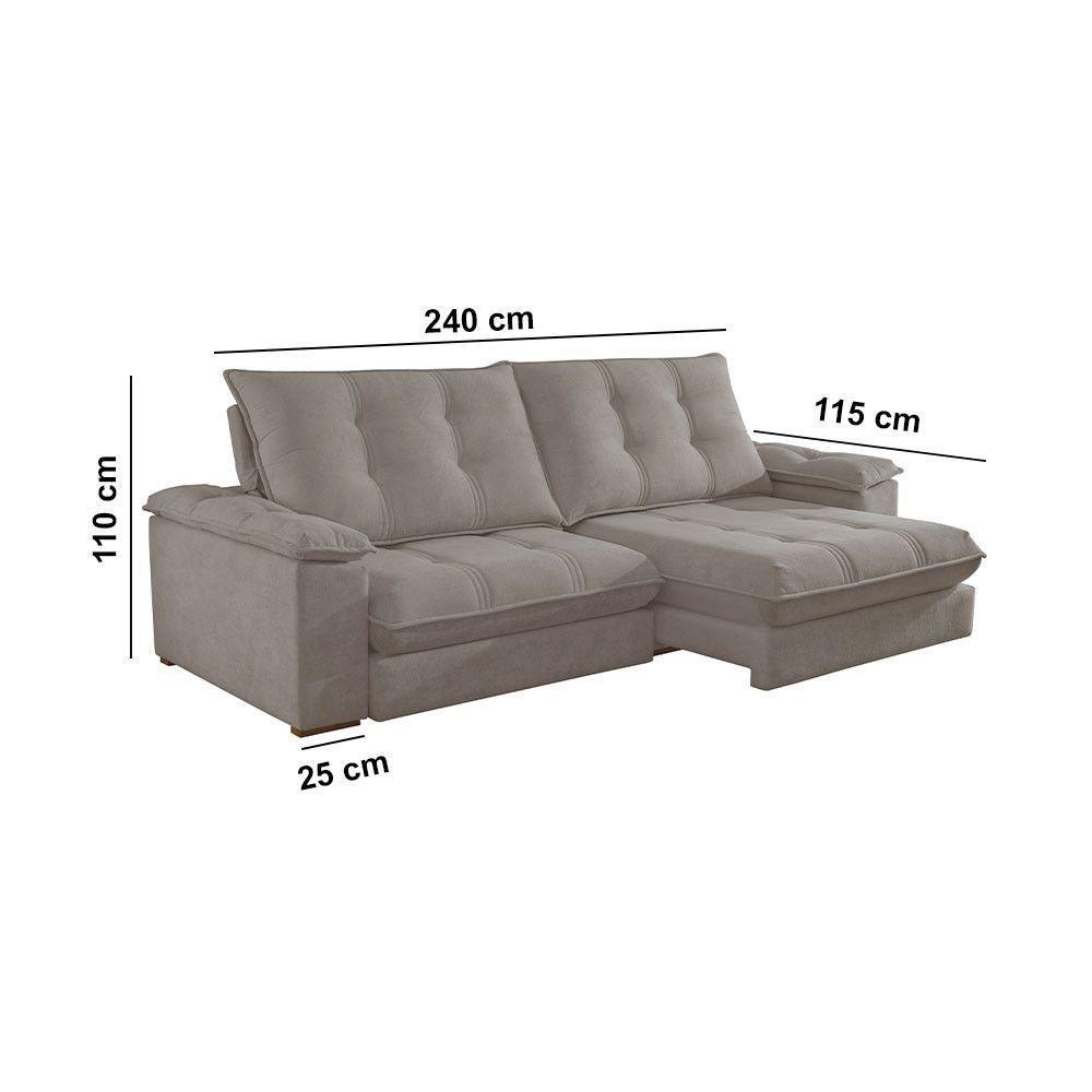 Sofá Dublin 02 Módulos De 120cm Br25cm Meu Sofá Online B002 Veludo Capuccino - 6