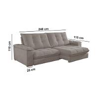 Sofá Dublin 02 Módulos De 120cm Br25cm Meu Sofá Online B002 Veludo Capuccino - 6