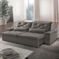 Sofá Melt 02 Módulos 80cm Br 25cm Meu Sofá Online A231 Linho Cinza Escuro - 1