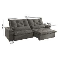 Sofá Melt 02 Módulos 80cm Br 25cm Meu Sofá Online A231 Linho Cinza Escuro - 6