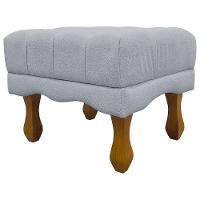 Kit 2 Puffs Decorativos Duque Retangular Bouclé Premium Capitonê - Cinza Buclê - 6