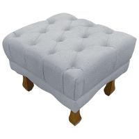 Kit 2 Puffs Decorativos Duque Retangular Bouclé Premium Capitonê - Cinza Buclê - 10