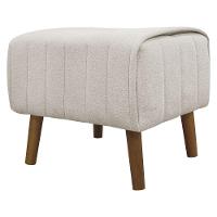 Kit 2 Puffs Decorativos Verso Retangular Bouclé Premium - Bege Buclê - 6