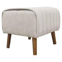 Kit 2 Puffs Decorativos Verso Retangular Bouclé Premium - Bege Buclê - 8