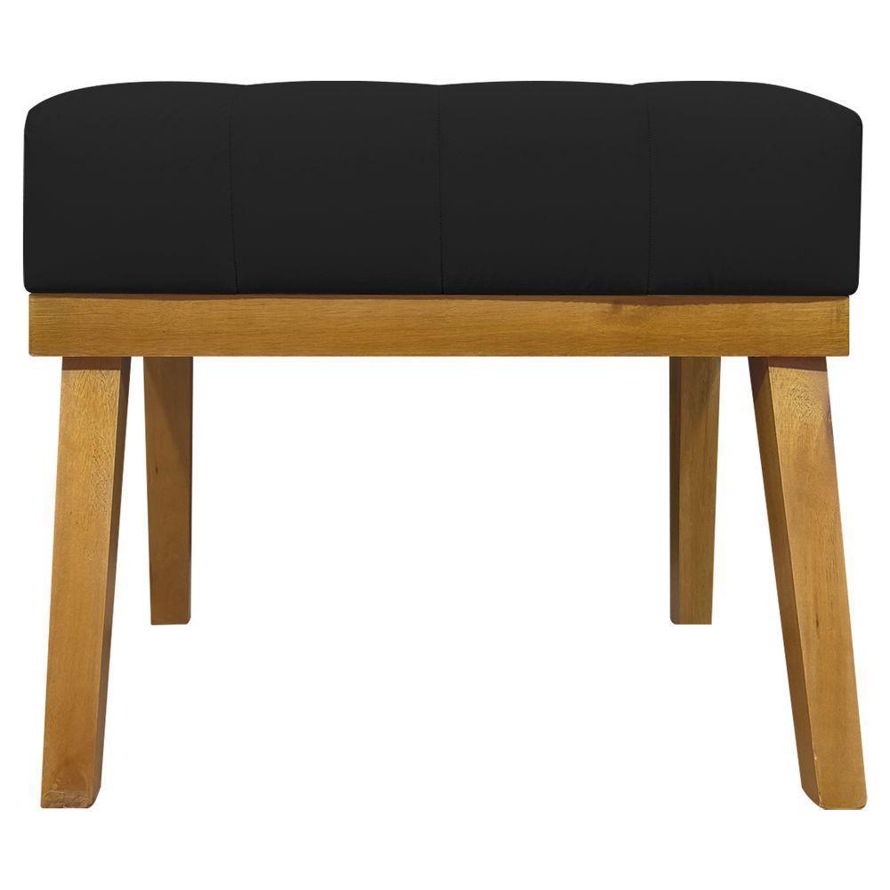 Kit 2 Puffs Decorativos Firenze Retangular - Preto Corino - 5