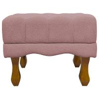 Kit 2 Puffs Decorativos Duque Retangular Bouclé Premium Capitonê - Bege Buclê - 5