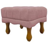 Kit 2 Puffs Decorativos Duque Retangular Bouclé Premium Capitonê - Bege Buclê - 6