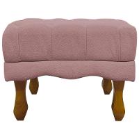 Kit 2 Puffs Decorativos Duque Retangular Bouclé Premium Capitonê - Bege Buclê - 7