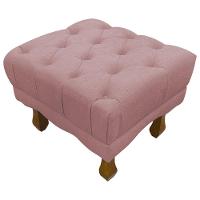 Kit 2 Puffs Decorativos Duque Retangular Bouclé Premium Capitonê - Bege Buclê - 8