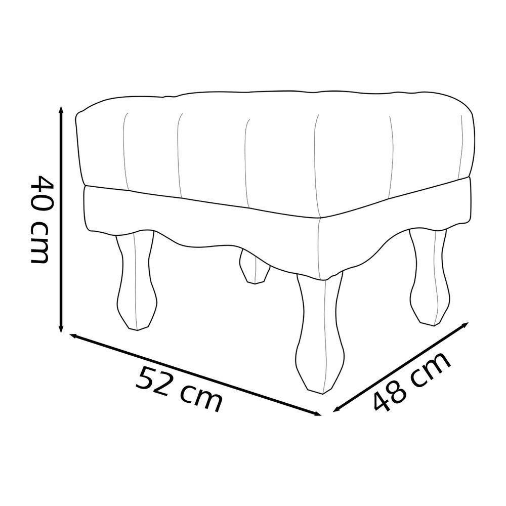 Puff Decorativo Retangular Duque Bouclé Premium Capitonê - Bege Buclê - 3