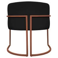 Kit 2 Poltronas Recepção Luna Base De Ferro Bronze - Preto Corino - 9