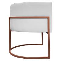 Kit 2 Poltronas Recepção Luna Base De Ferro Bronze - Branco Corino - 7