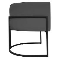 Kit 2 Poltronas Recepção Luna Base De Ferro Preta - Cinza Corino - 7