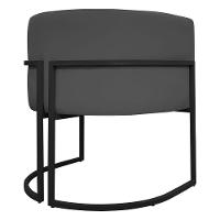 Kit 2 Poltronas Recepção Luna Base De Ferro Preta - Cinza Corino - 8