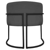 Kit 2 Poltronas Recepção Luna Base De Ferro Preta - Cinza Corino - 9