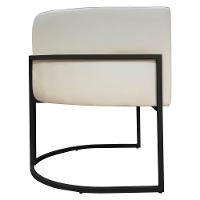 Kit 2 Poltronas Recepção Luna Base De Ferro Preta - Bege Corino - 7