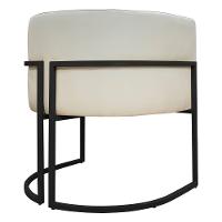 Kit 2 Poltronas Recepção Luna Base De Ferro Preta - Bege Corino - 8