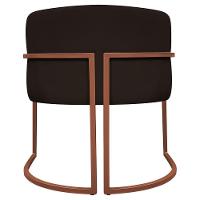 Kit 2 Poltronas Recepção Luna Base De Ferro Bronze - Marrom Corino - 9