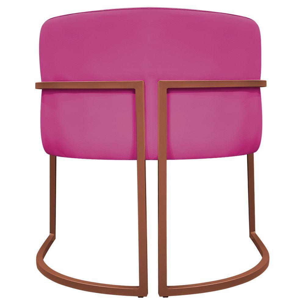 Kit 2 Poltronas Recepção Luna Base De Ferro Bronze - Pink Corino - 9