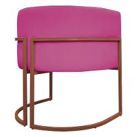 Kit 2 Poltronas Recepção Luna Base De Ferro Bronze - Pink Corino - 8