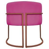Kit 2 Poltronas Recepção Luna Base De Ferro Bronze - Pink Corino - 9
