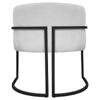 Kit 2 Poltronas Recepção Luna Base De Ferro Preta - Branco Corino - 9