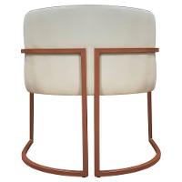 Kit 2 Poltronas Recepção Luna Base De Ferro Bronze - Bege Corino - 9