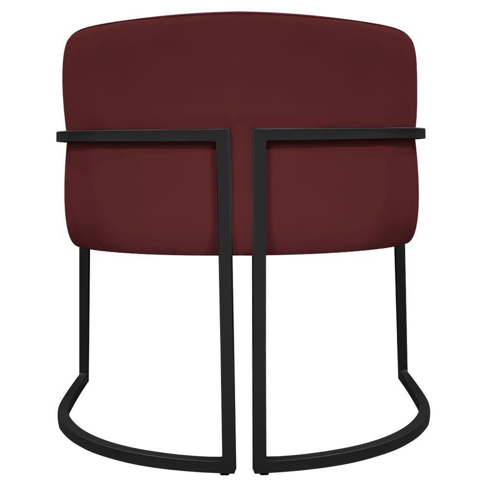 Kit 2 Poltronas Recepção Luna Base De Ferro Preta - Bordo Corino - 9