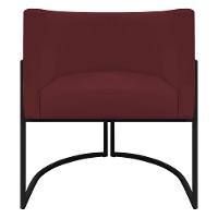 Kit 2 Poltronas Recepção Luna Base De Ferro Preta - Bordo Corino - 5