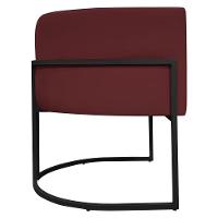 Kit 2 Poltronas Recepção Luna Base De Ferro Preta - Bordo Corino - 7