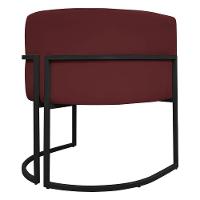 Kit 2 Poltronas Recepção Luna Base De Ferro Preta - Bordo Corino - 8