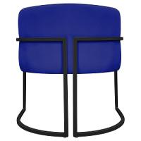 Kit 2 Poltronas Recepção Luna Base De Ferro Preta - Azul-royal Corino - 9