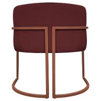 Kit 2 Poltronas Recepção Luna Base De Ferro Bronze - Bordo Corino - 9