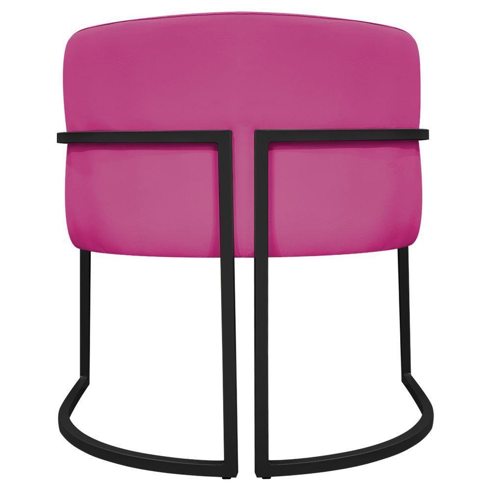 Kit 2 Poltronas Recepção Luna Base De Ferro Preta - Pink Corino - 9
