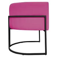Kit 2 Poltronas Recepção Luna Base De Ferro Preta - Pink Corino - 7