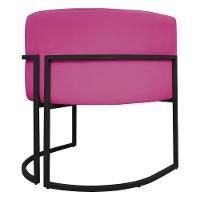 Kit 2 Poltronas Recepção Luna Base De Ferro Preta - Pink Corino - 8
