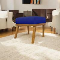 Puff Decorativo Retangular Firenze - Azul-royal Corino - 1