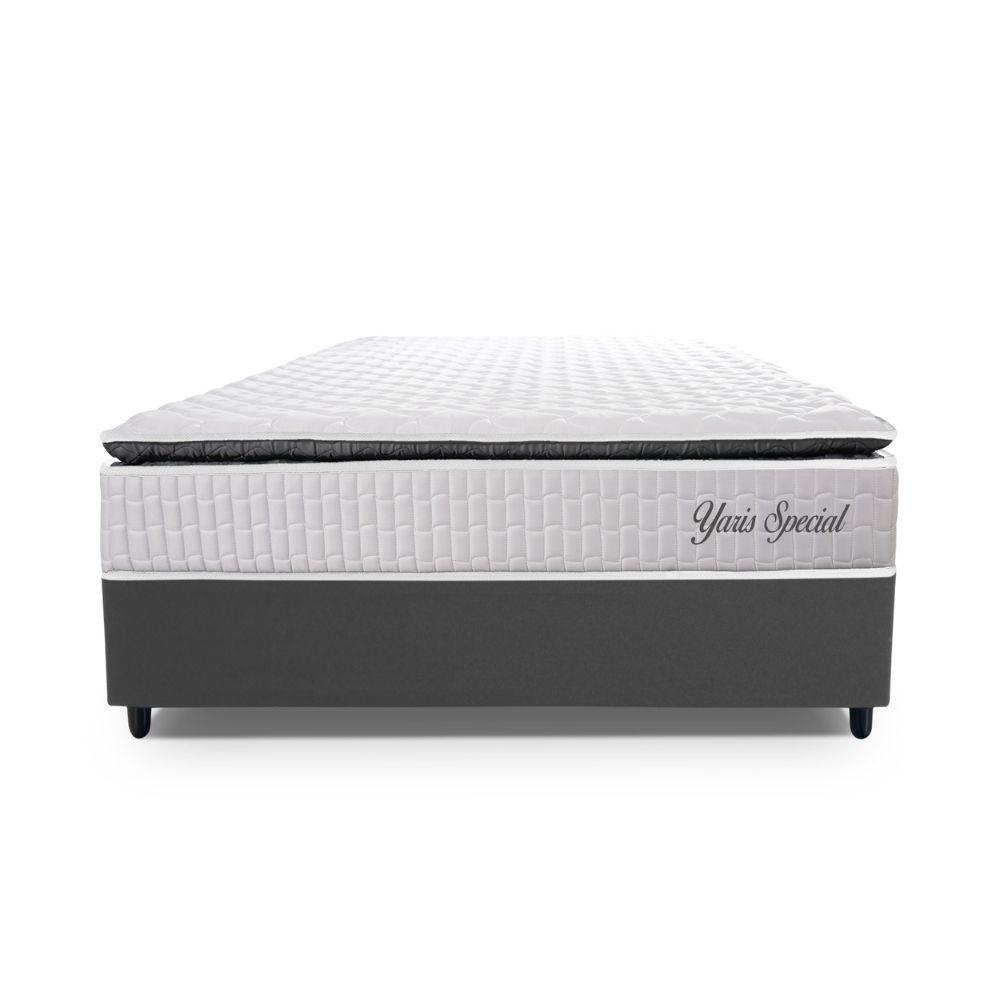 Conjunto Box Casal Hellen Colchão Com Molas Ensacadas Yaris Branco - 4
