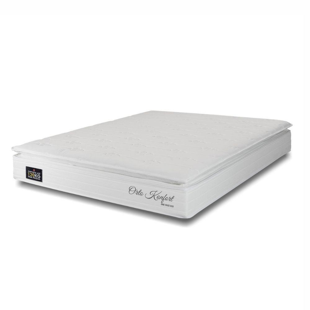 Colchao Casal Hellen Orto Confort One Face D33 Branco Com Bege - 1