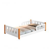 Cama Montessoriana Infantil Com Grade Camila Branco Com Colchão Divaloto - 2
