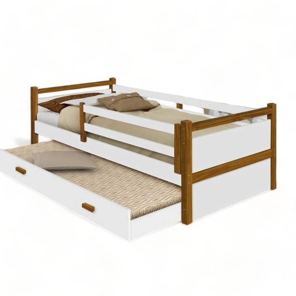 Cama Bianca Branca E Mel Com Auxiliar E 02 Colchões - 1