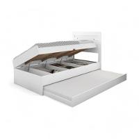 Cama Baú Solteiro Larissa Branco Com Auxiliar E 02 Colchões - 7