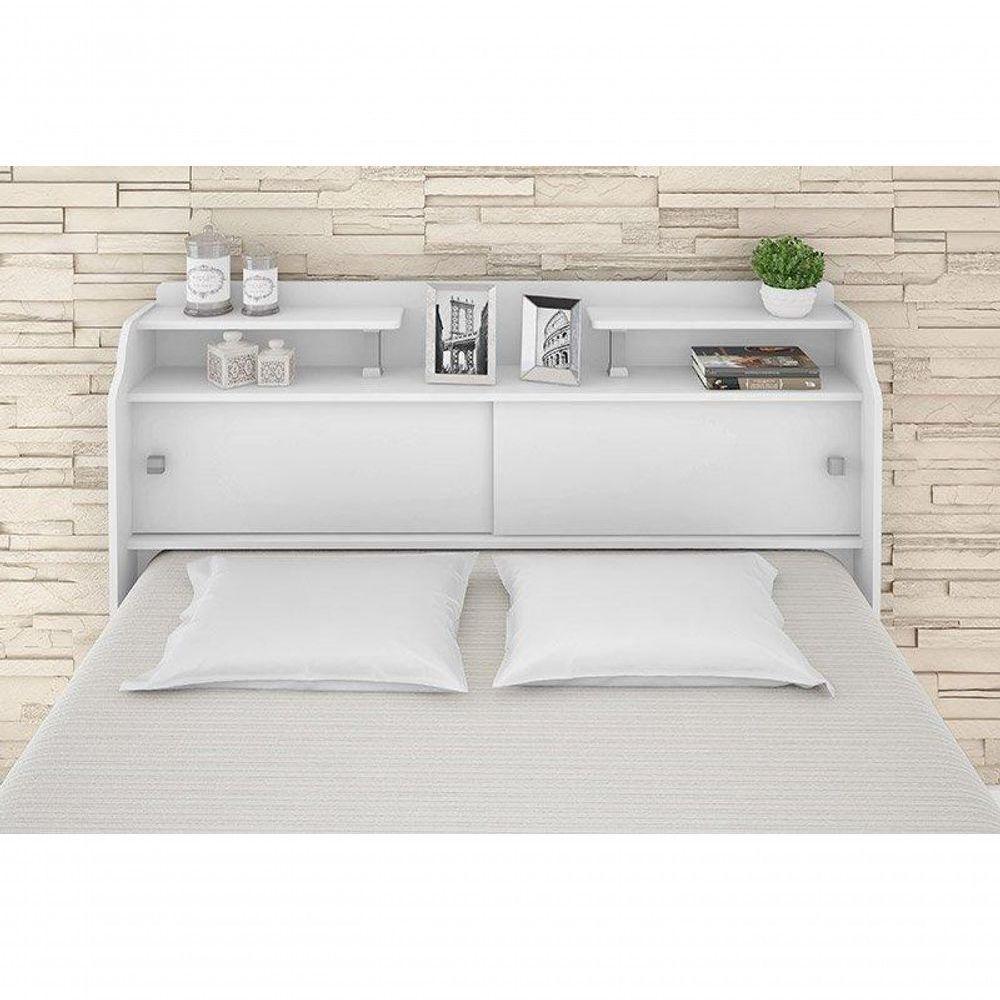 Cabeceira Box Queen 1,58cm Elisa Branco Ou Branco Preto Framar Móveis - 3
