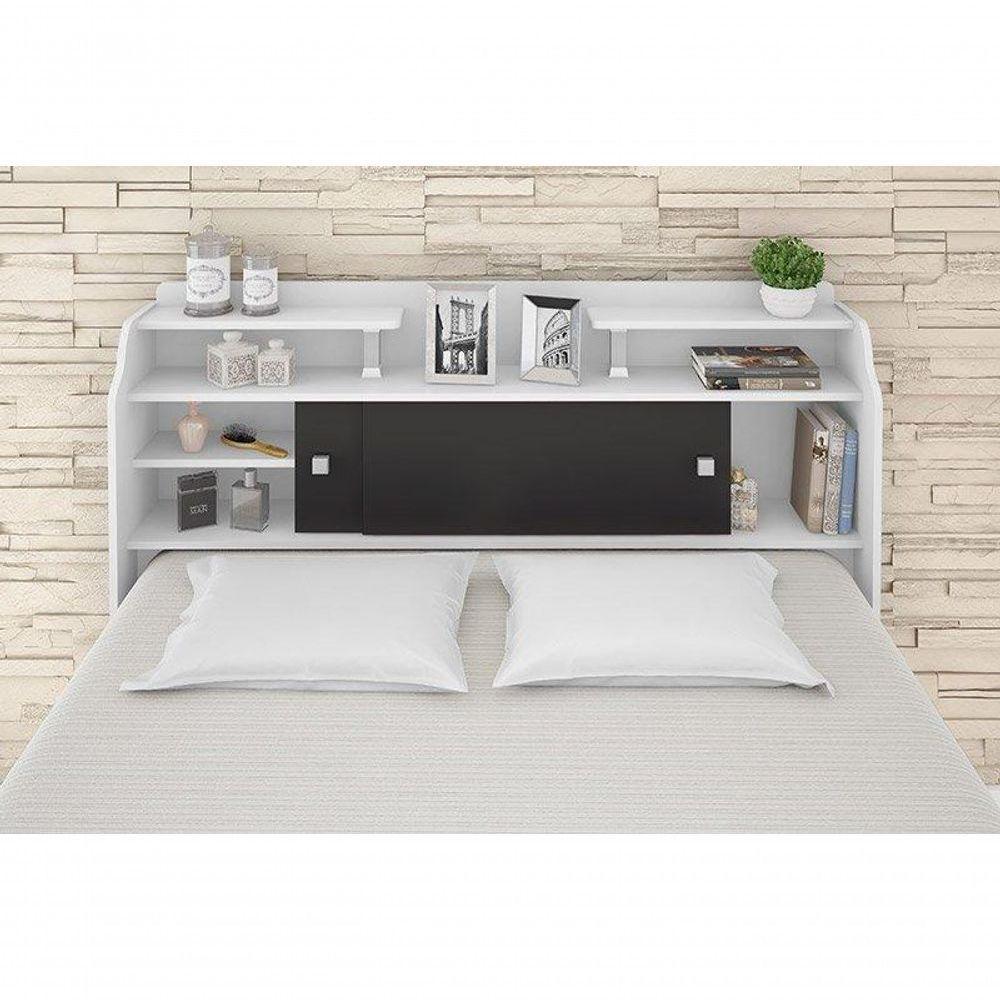 Cabeceira Box Queen 1,58cm Elisa Branco Ou Branco Preto Framar Móveis - 7