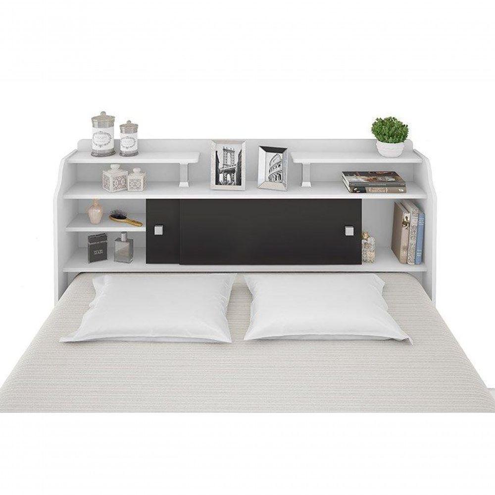 Cabeceira Box Queen 1,58cm Elisa Branco Ou Branco Preto Framar Móveis - 8
