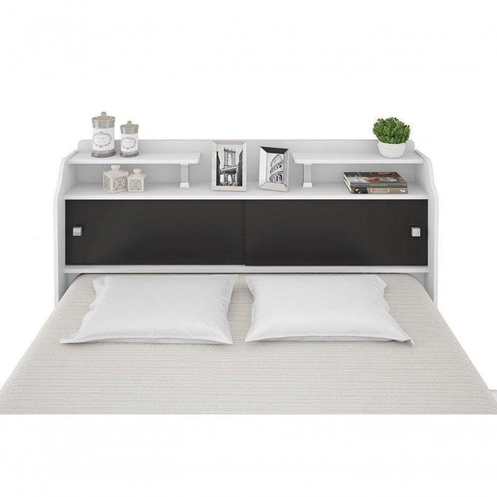 Cabeceira Box Queen 1,58cm Elisa Branco Ou Branco Preto Framar Móveis - 10